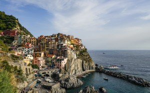 manarola village, harbour, hillside, cinque terre, liguria, italy, village, town, architecture, sea, shore, coast