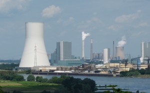 technology, river, smoke, chimney, industry, electricity, energy, power plant, pollution, duisburg, industrial, north rhine, westphalia, cooling, towers, nuclear, power plant, power station