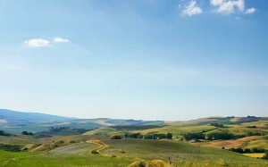 landscape, nature, grass, horizon, mountains, sky, fields, meadow, prairie, morning, hills, valleys, rural, pasture, grassland