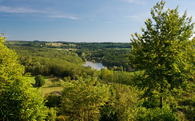 landscape, dordogne, hills, hautefort, nature, summer, trees, forest