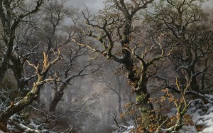 remigius adrianus haanen, forest, winter, hunters, painting, art, oil, canvas, nature, picture