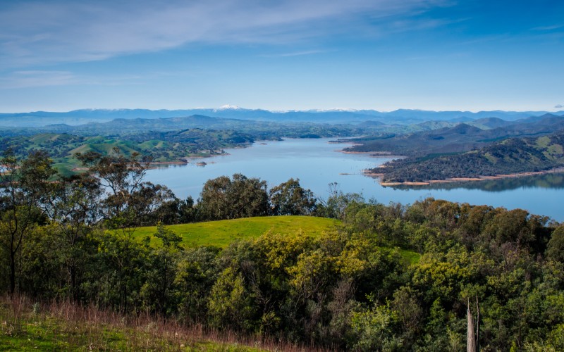 landscape, trees, nature, wilderness, hills, lake, panorama, ridge, grassland, loch, mountains