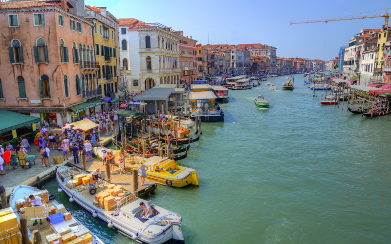 venice, italy, rialto, canal, bridge, water, boats, gondola, city, architecture