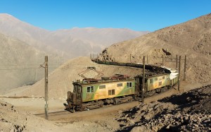 barriles, chile, railway, train, mountains, vehicles