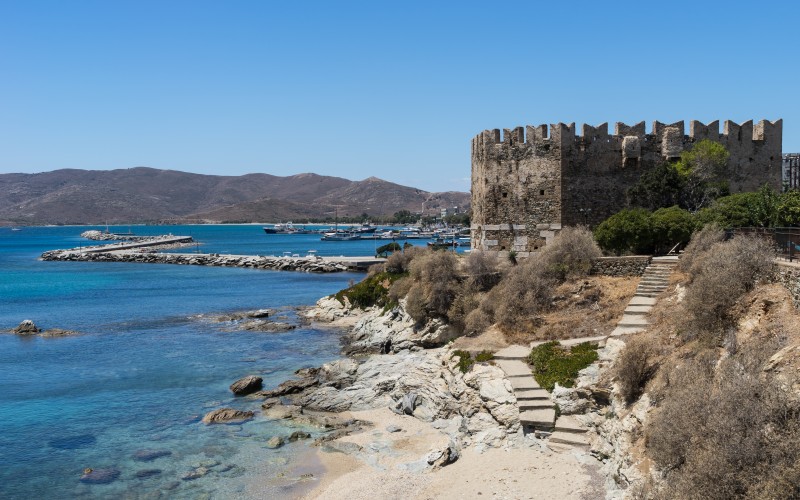 architecture, castle, historic, old, bourtzi castle, harbour, karystos, euboea, greece, beach, coast, summer, sea, ocean, landscape, nature