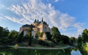 architecture, castle, palace, old, historic, bojnice castle, slovakia, moat